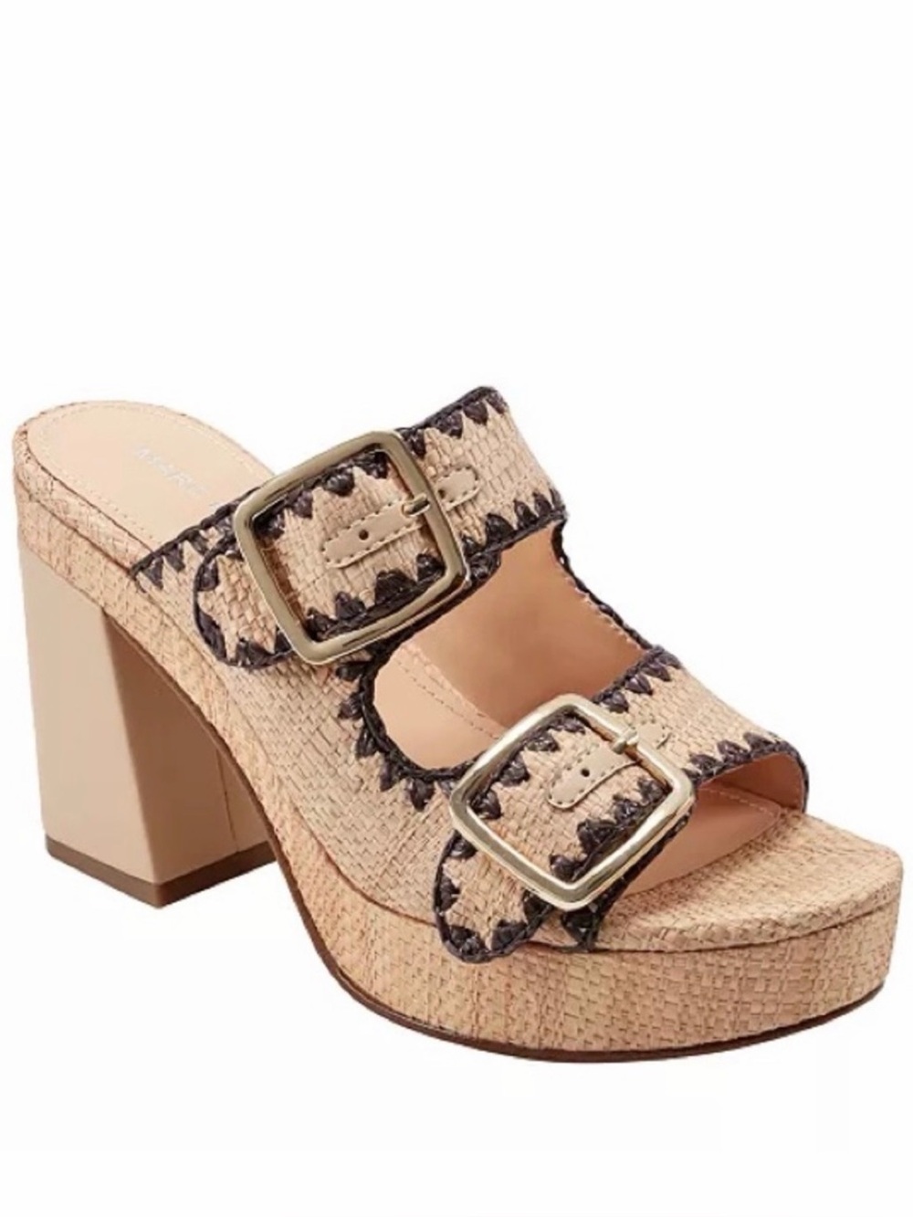 Marc Fisher Dalen Block Heel Slip-On Dress Sandals